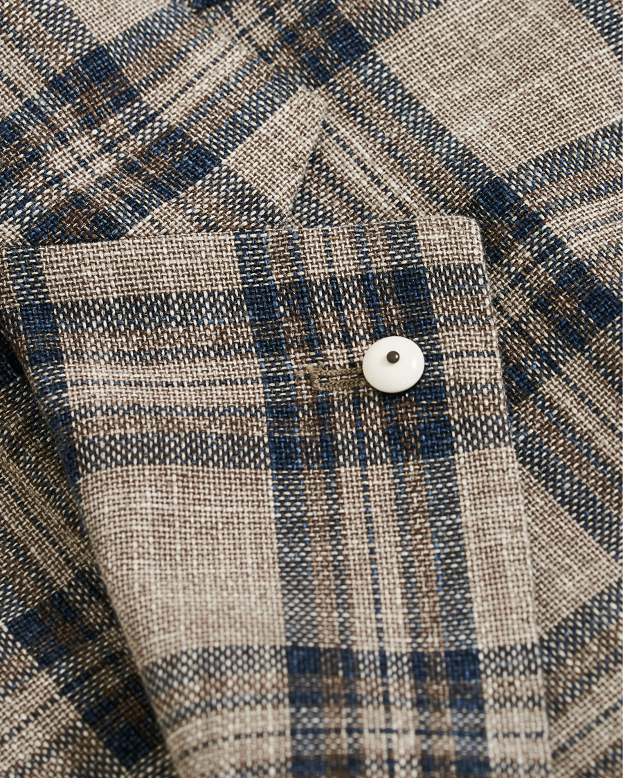 Homme | Blazers | L.B.M. 1911 | Jack Regular Fit Checked Cotton Blazer Beige/Navy