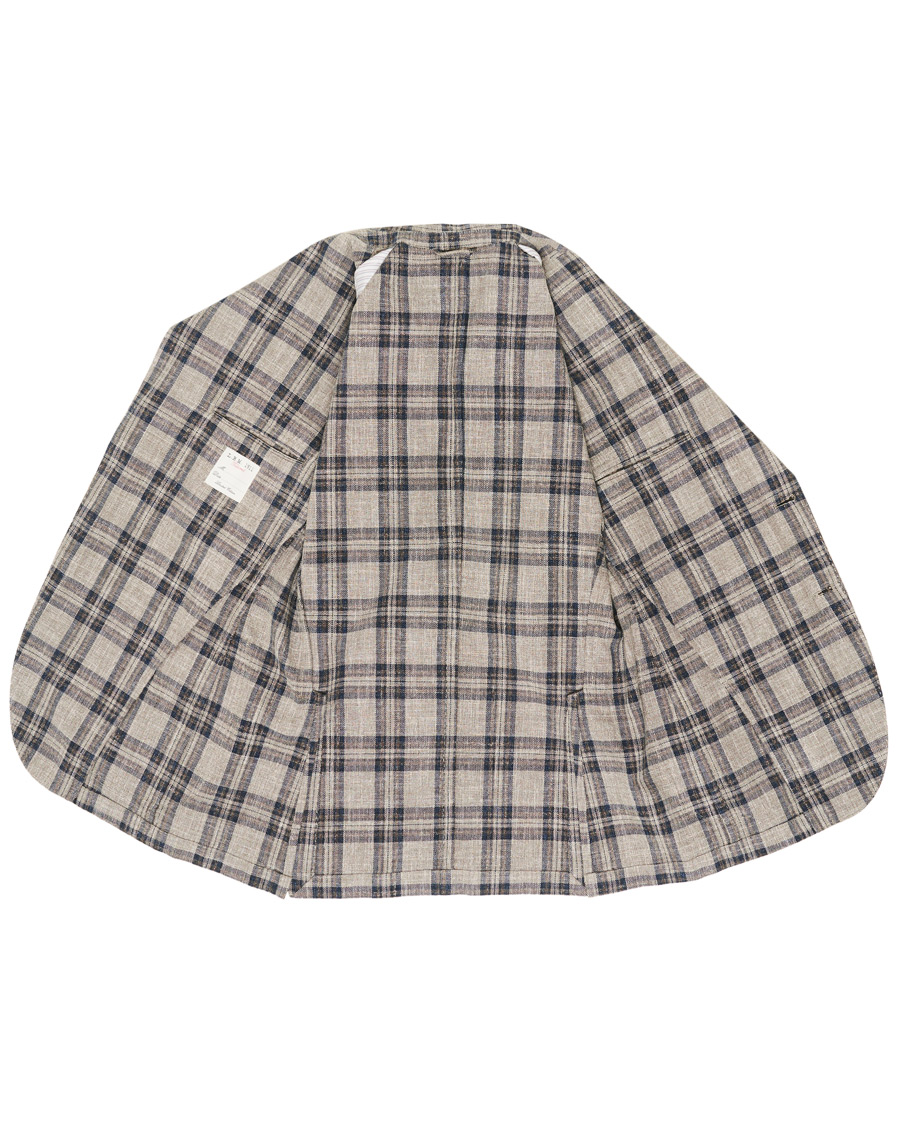 Homme | Blazers | L.B.M. 1911 | Jack Regular Fit Checked Cotton Blazer Beige/Navy