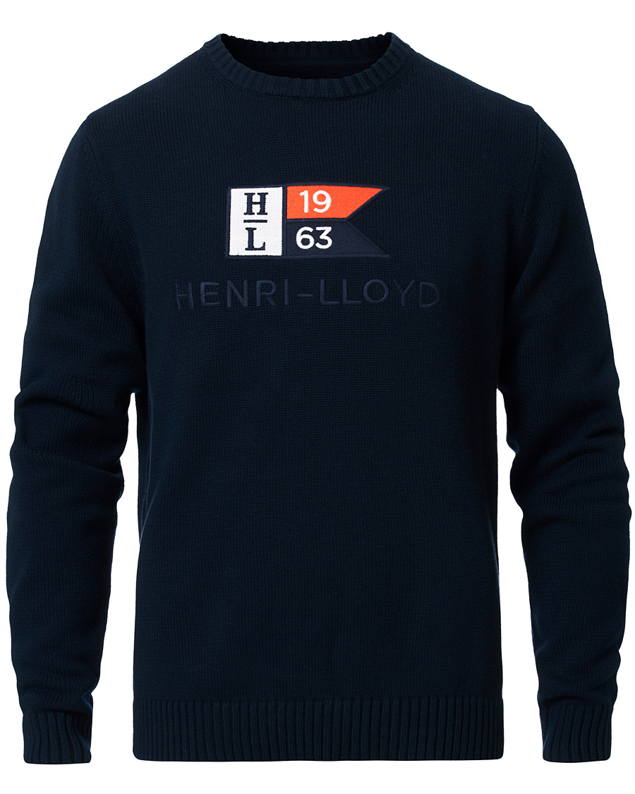 Heren | Truien | Henri-Lloyd | Henri Lloyd Cross Flag Knitted Crew Neck Navy