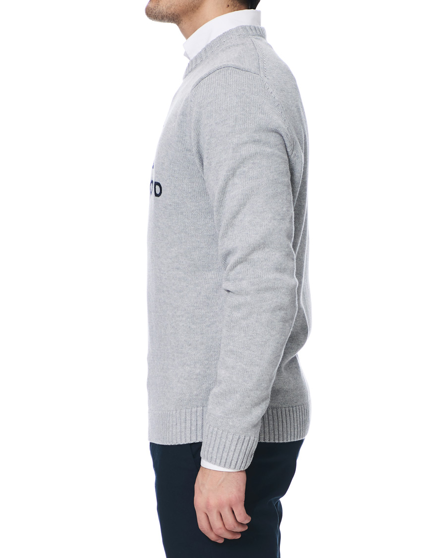 Heren | Truien | Henri-Lloyd | Henri Lloyd Cross Flag Knitted Crew Neck Grey Melange