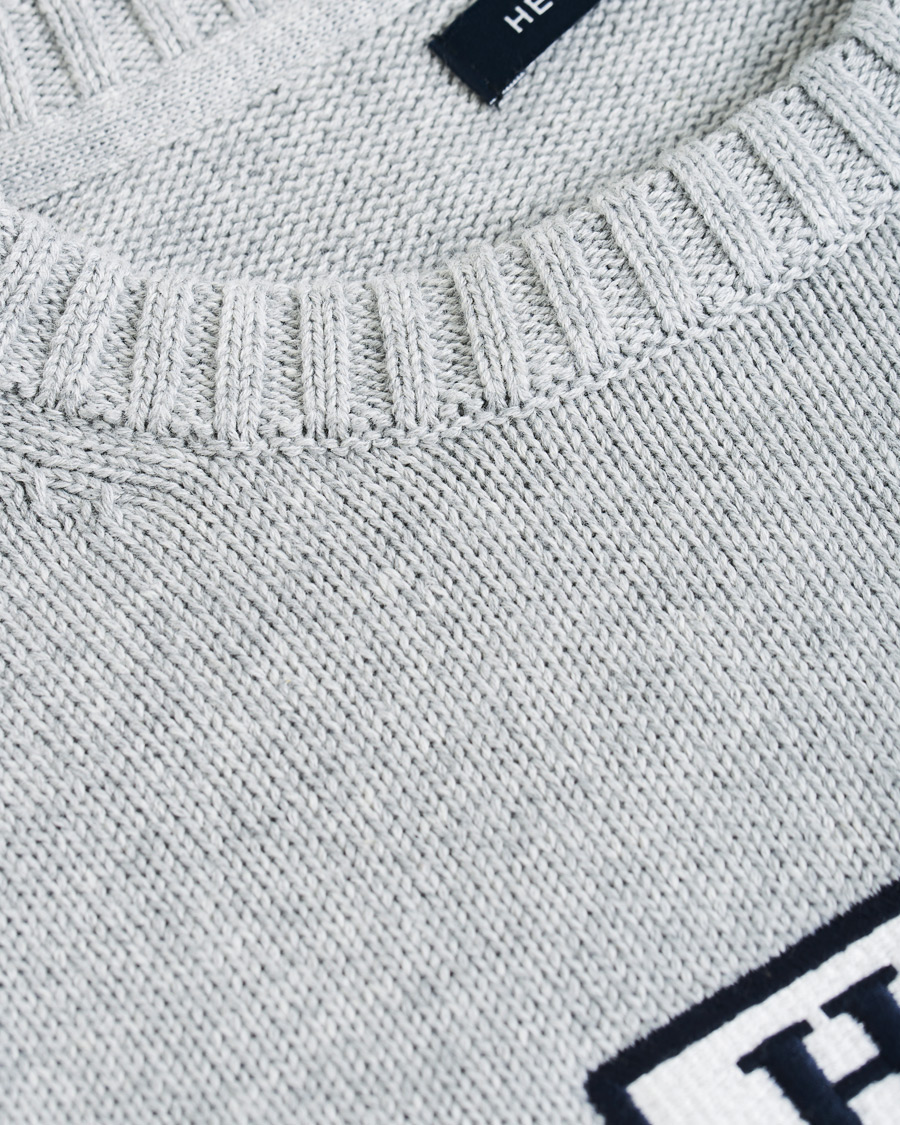Heren | Truien | Henri-Lloyd | Henri Lloyd Cross Flag Knitted Crew Neck Grey Melange