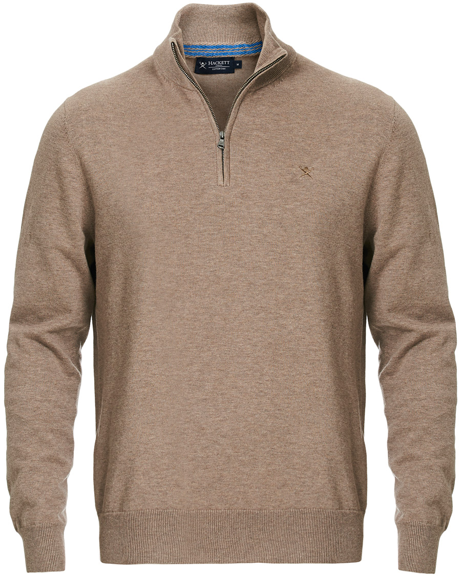 Homme | Pulls Et Tricots | Hackett | Cotton/Silk Half -Zip Taupe