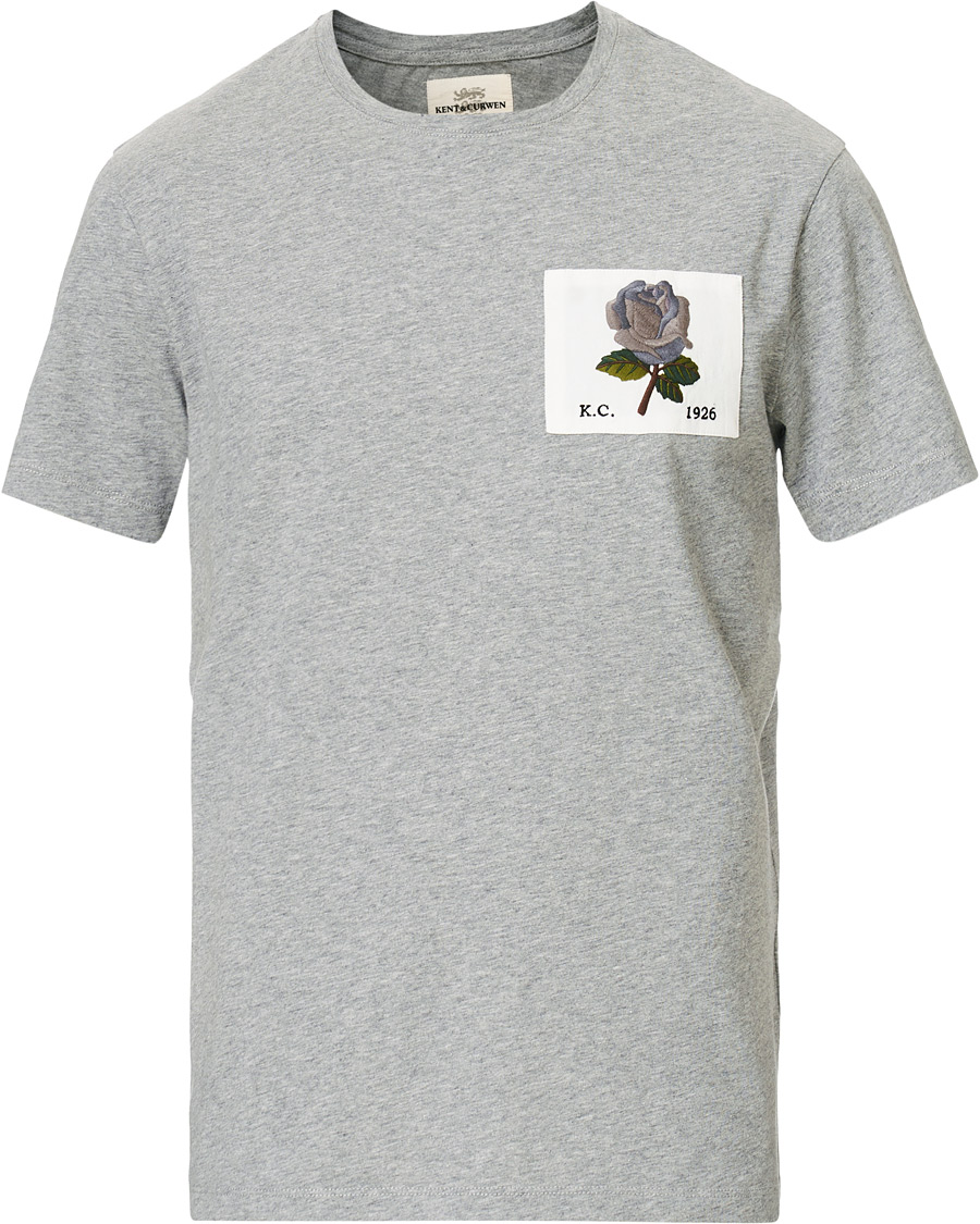 Homme | T-shirts | Kent & Curwen | Rose Embroidered T-Shirt Grey