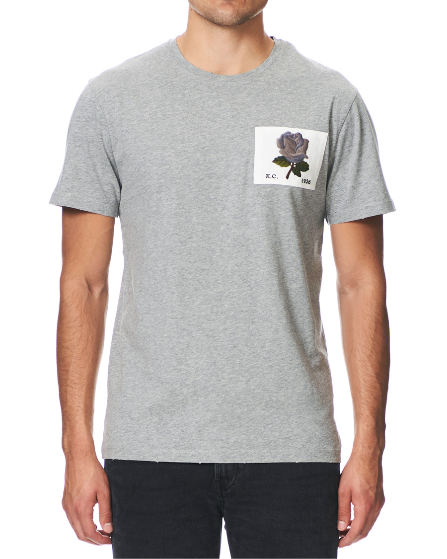 Homme | T-shirts | Kent & Curwen | Rose Embroidered T-Shirt Grey