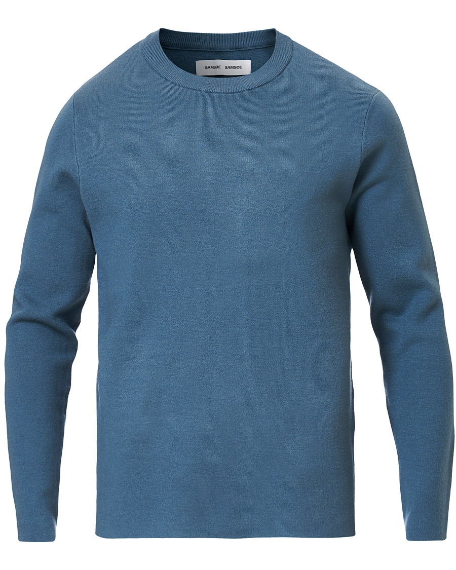 Homme | Pulls Et Tricots | Samsøe Samsøe | Samsøe & Samsøe Gunan Soft Crew Neck Blue Mirage