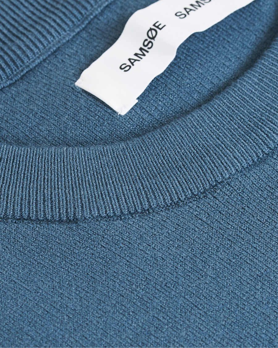 Homme | Pulls Et Tricots | Samsøe Samsøe | Samsøe & Samsøe Gunan Soft Crew Neck Blue Mirage