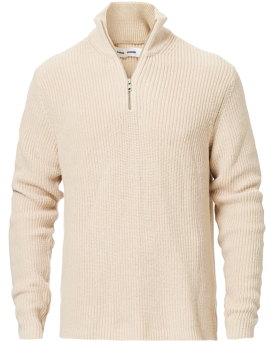 Homme | Pulls Et Tricots | Samsøe Samsøe | Samsøe & Samsøe Trani Half Zip Sweater Pumice