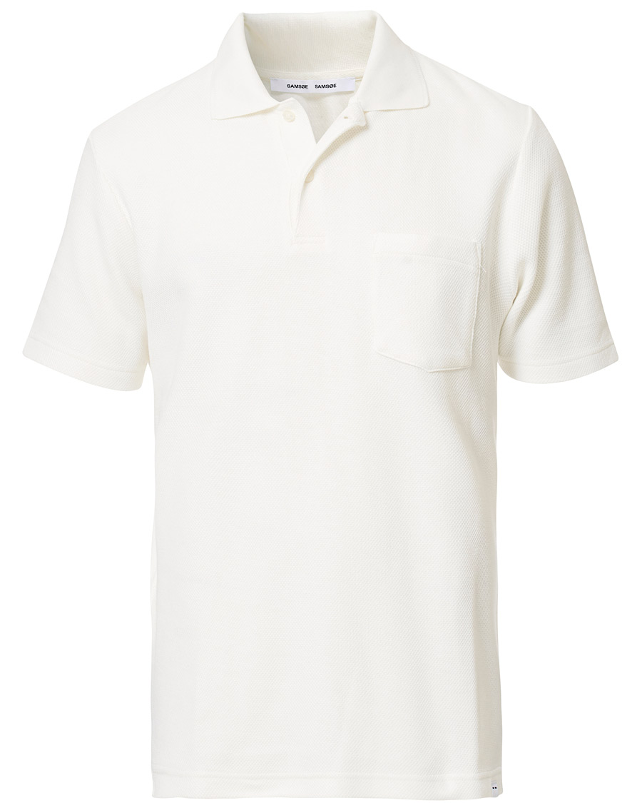 Homme | Polos | Samsøe Samsøe | Samsøe & Samsøe Taranto Short Sleeve Polo Lily White