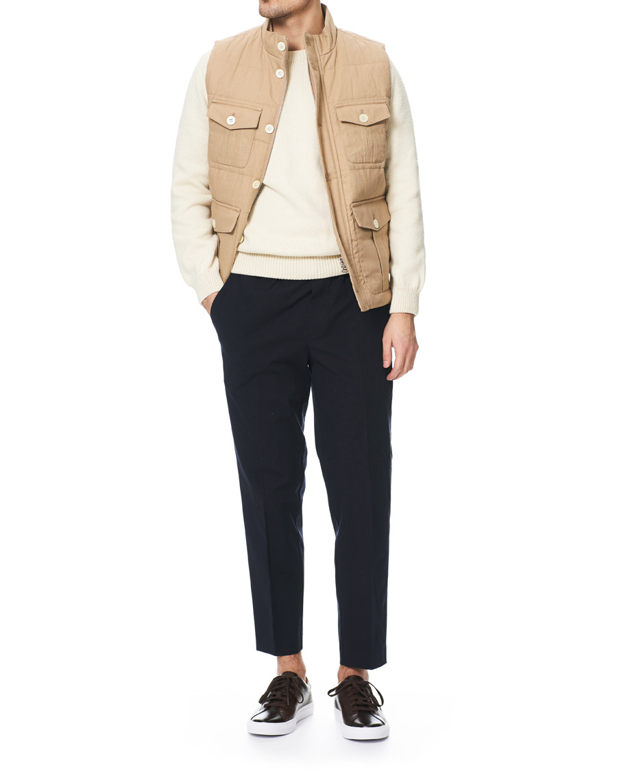 Homme | Pantalons | Samsøe Samsøe | Samsøe & Samsøe Agnar Cropped Cotton Trousers Night Sky