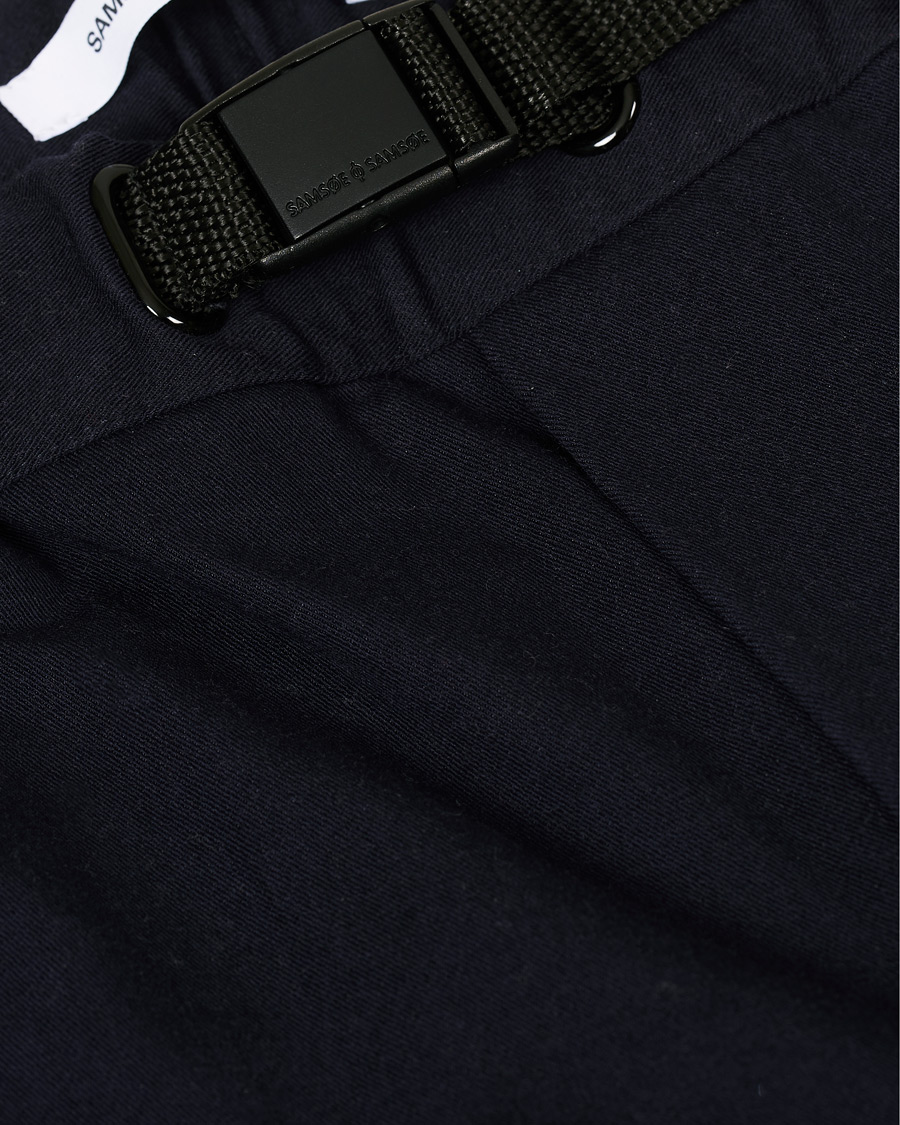 Homme | Pantalons | Samsøe Samsøe | Samsøe & Samsøe Agnar Cropped Cotton Trousers Night Sky
