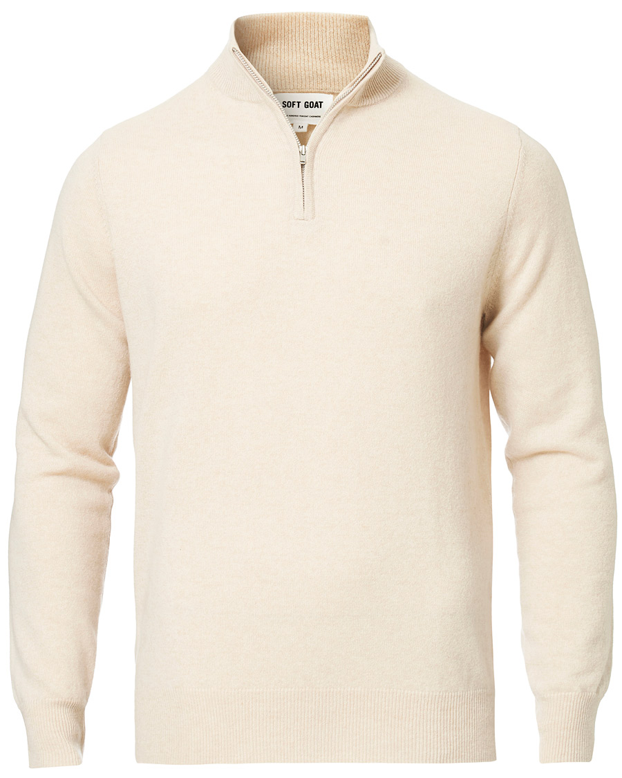 Homme | Pulls Et Tricots | Soft Goat | Cashmere Half Zip Beige