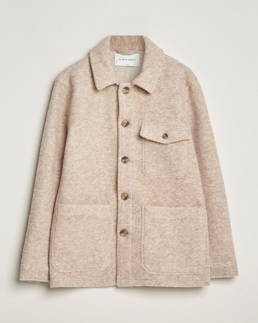 Homme | Manteaux Et Vestes | A Day's March | Chaumont Heavy Wool Overshirt Sand