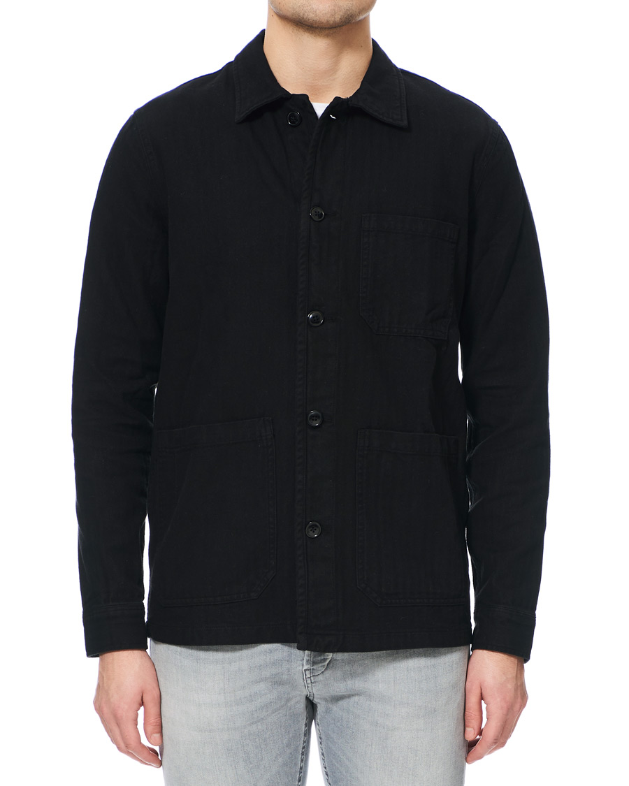 Heren | Overhemden | A Day's March | Original Herringbone Overshirt Black