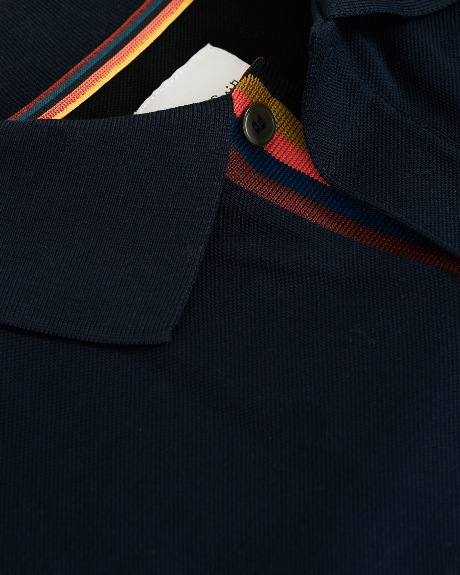 Homme | Polos | Paul Smith | Placket Stripe Polo Navy