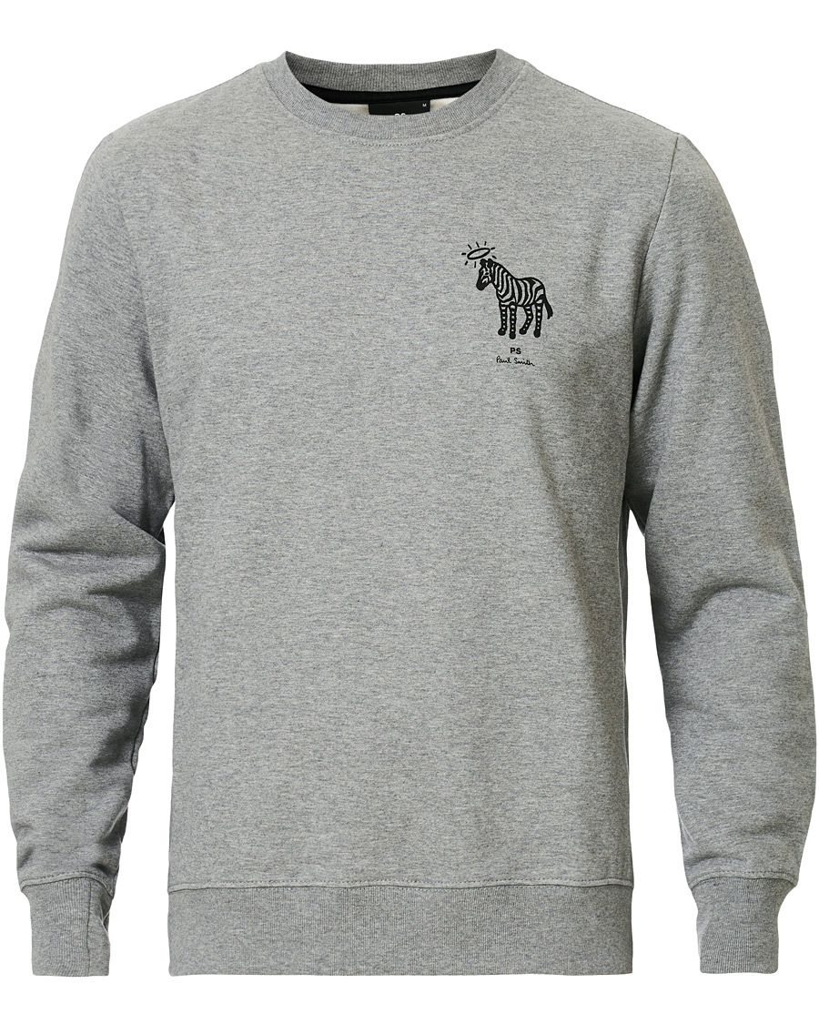 Homme | Pulls Et Tricots | PS Paul Smith | Organic Cotton Halo Zebra Sweatshirt Grey Melange