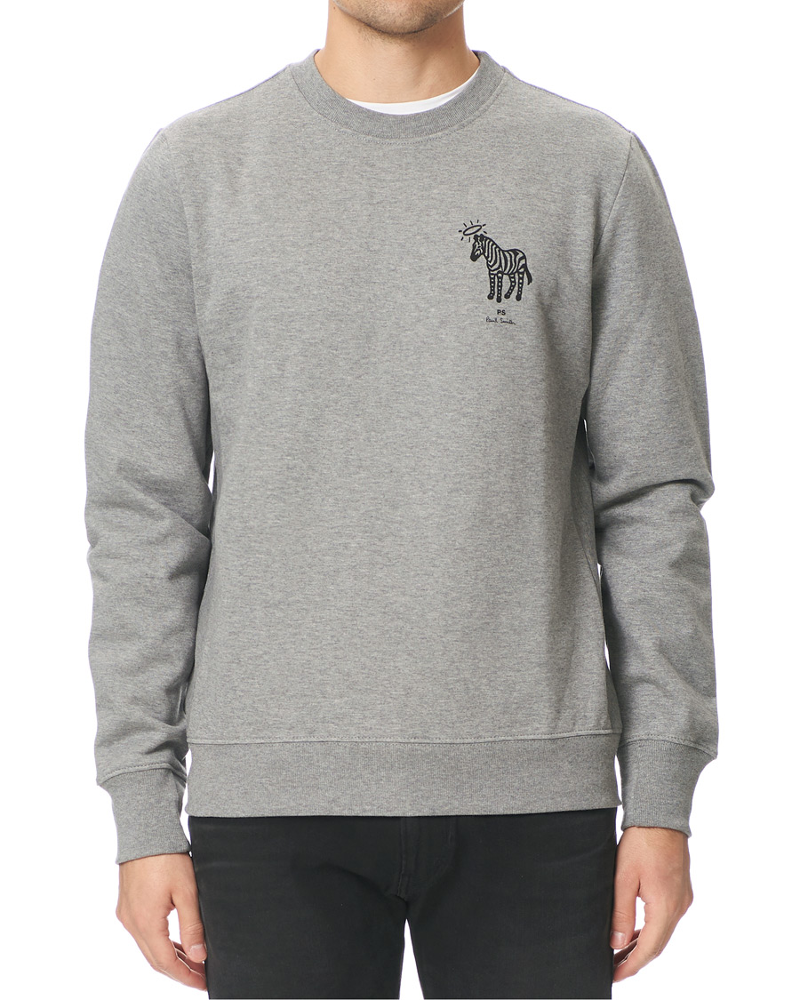 Homme | Pulls Et Tricots | PS Paul Smith | Organic Cotton Halo Zebra Sweatshirt Grey Melange