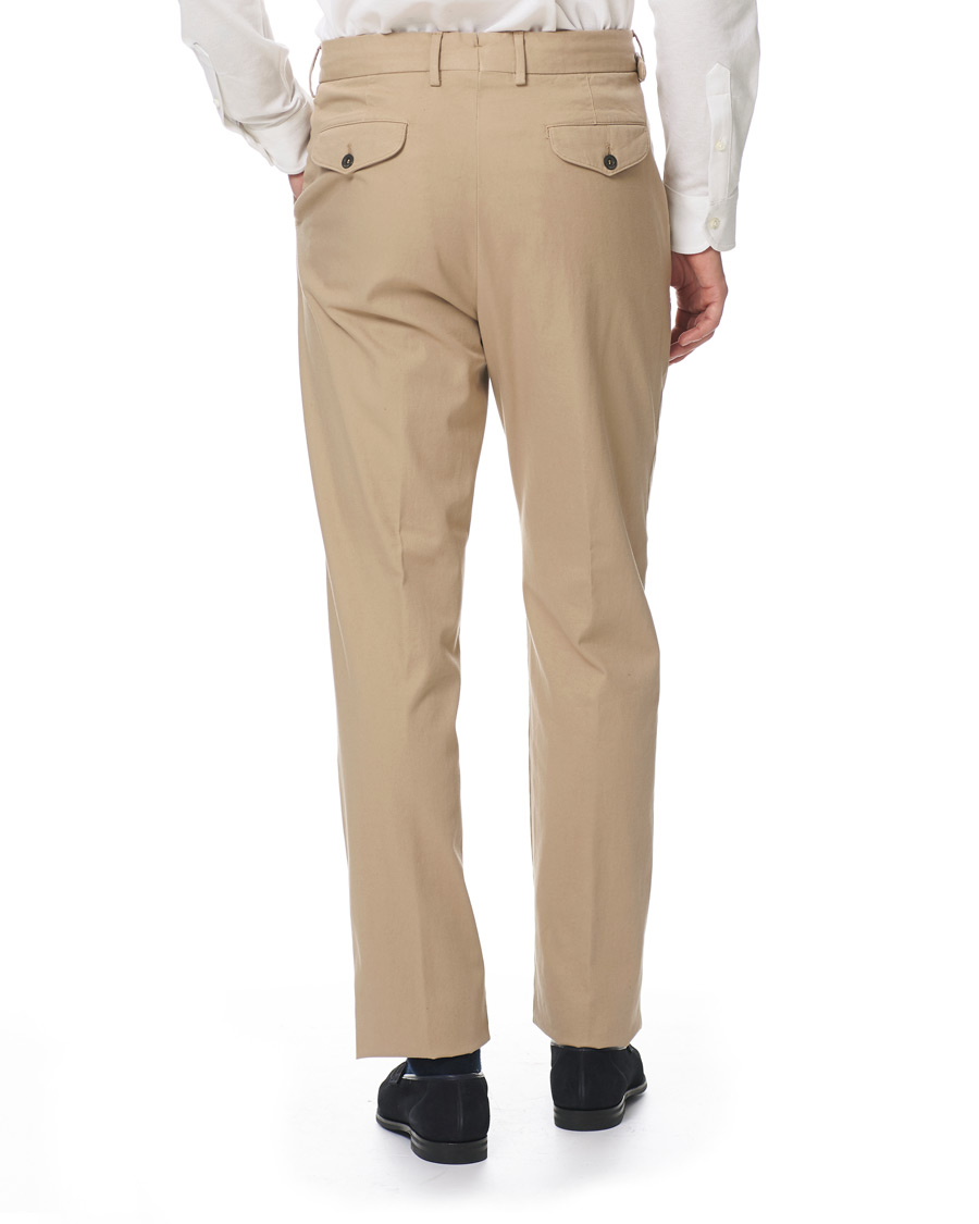 Homme | Pantalons | Lardini | Luxor Double Pleated Cotton Trousers Beige