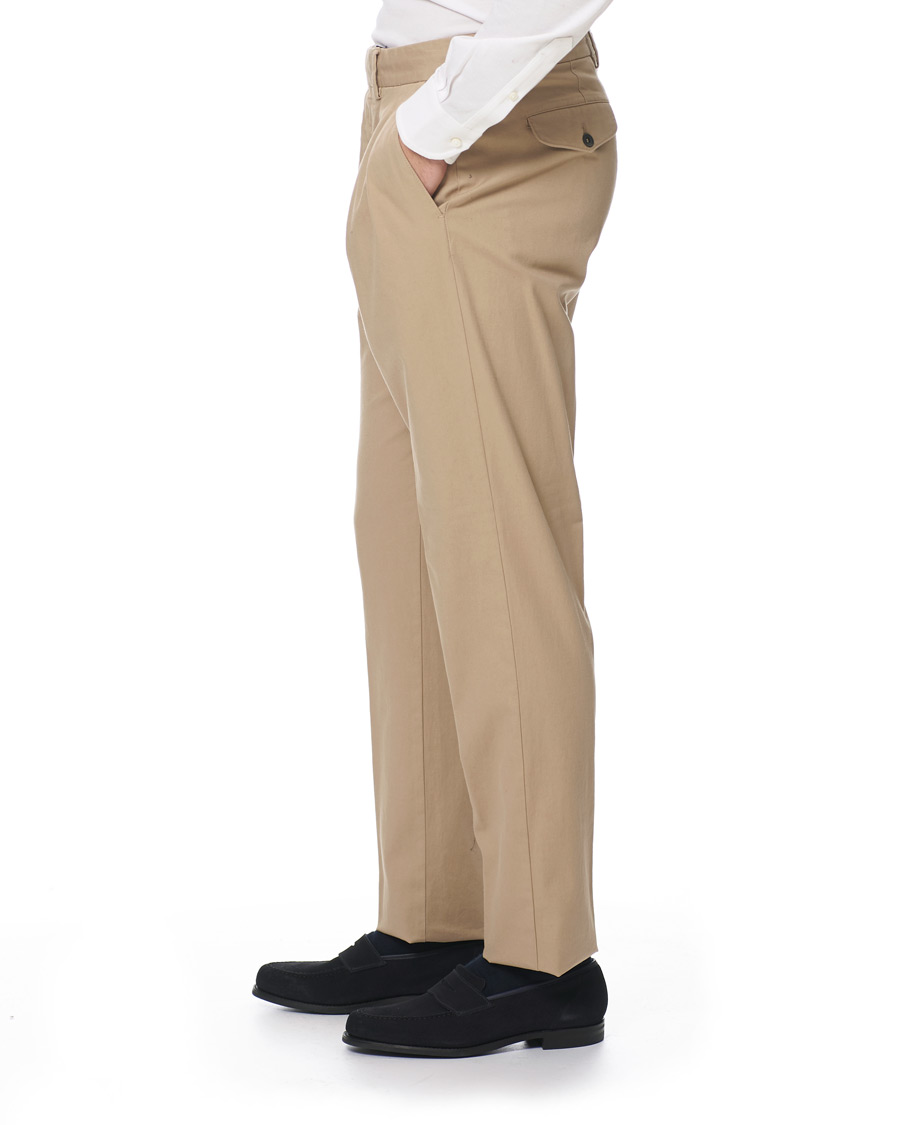 Homme | Pantalons | Lardini | Luxor Double Pleated Cotton Trousers Beige