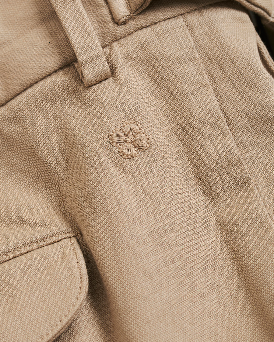 Homme | Pantalons | Lardini | Luxor Double Pleated Cotton Trousers Beige