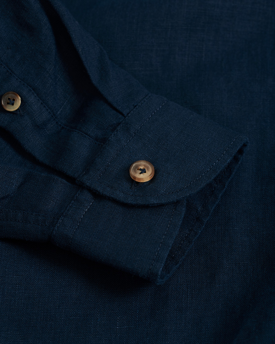 Heren | Overhemden | Lardini | Double Pocket Linen Shirt Navy