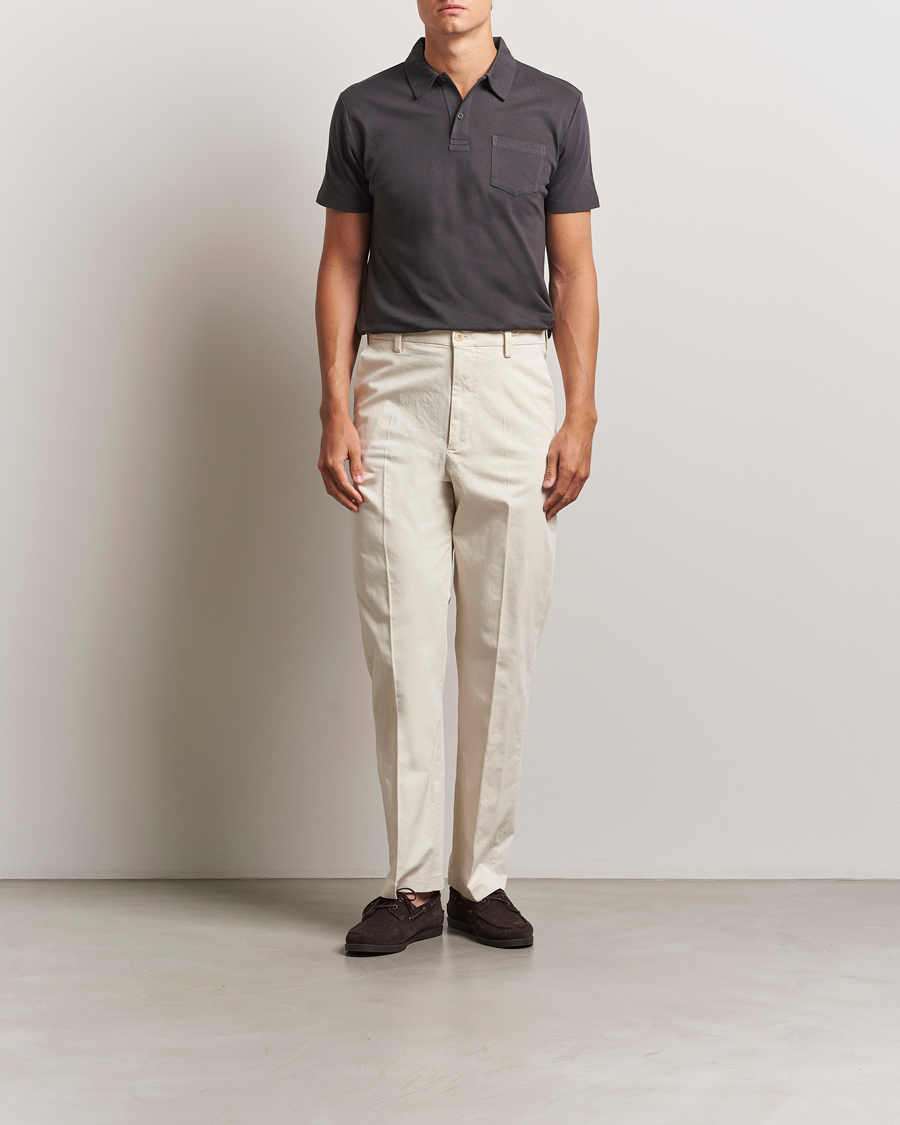 Heren | Polo's | Sunspel | Riviera Polo Shirt Charcoal
