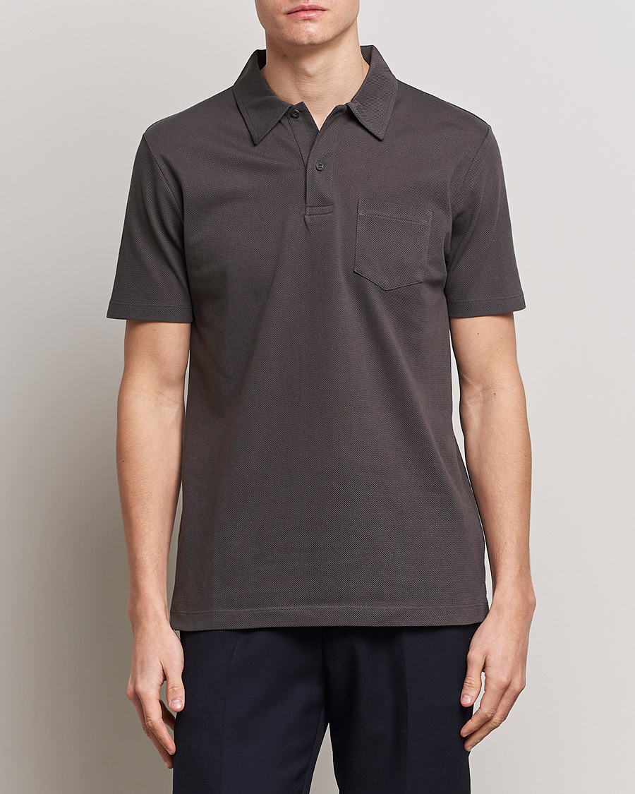 Heren | Polo's | Sunspel | Riviera Polo Shirt Charcoal