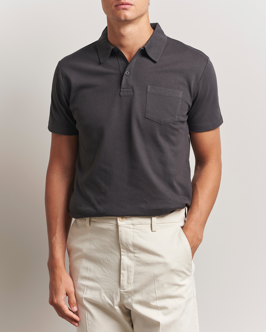 Heren | Polo's | Sunspel | Riviera Polo Shirt Charcoal