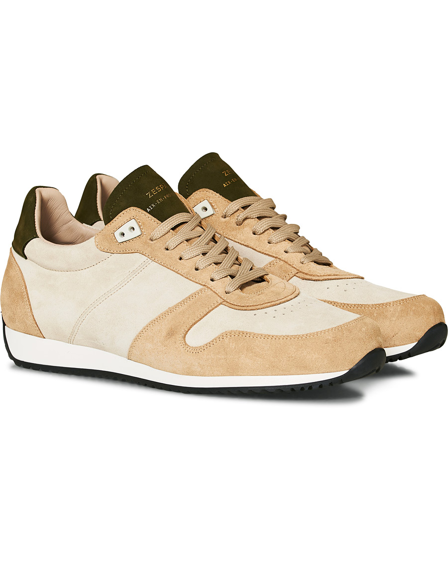 Homme | Zespà ZSP6 Suede Runner Sneakers Off White/Savane | Zespà | ZSP6 Suede Runner Sneakers Off White/Savane