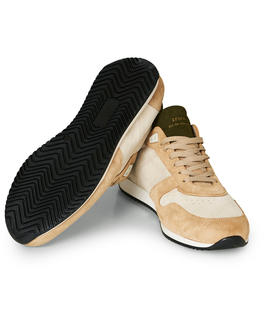 Homme | Zespà ZSP6 Suede Runner Sneakers Off White/Savane | Zespà | ZSP6 Suede Runner Sneakers Off White/Savane
