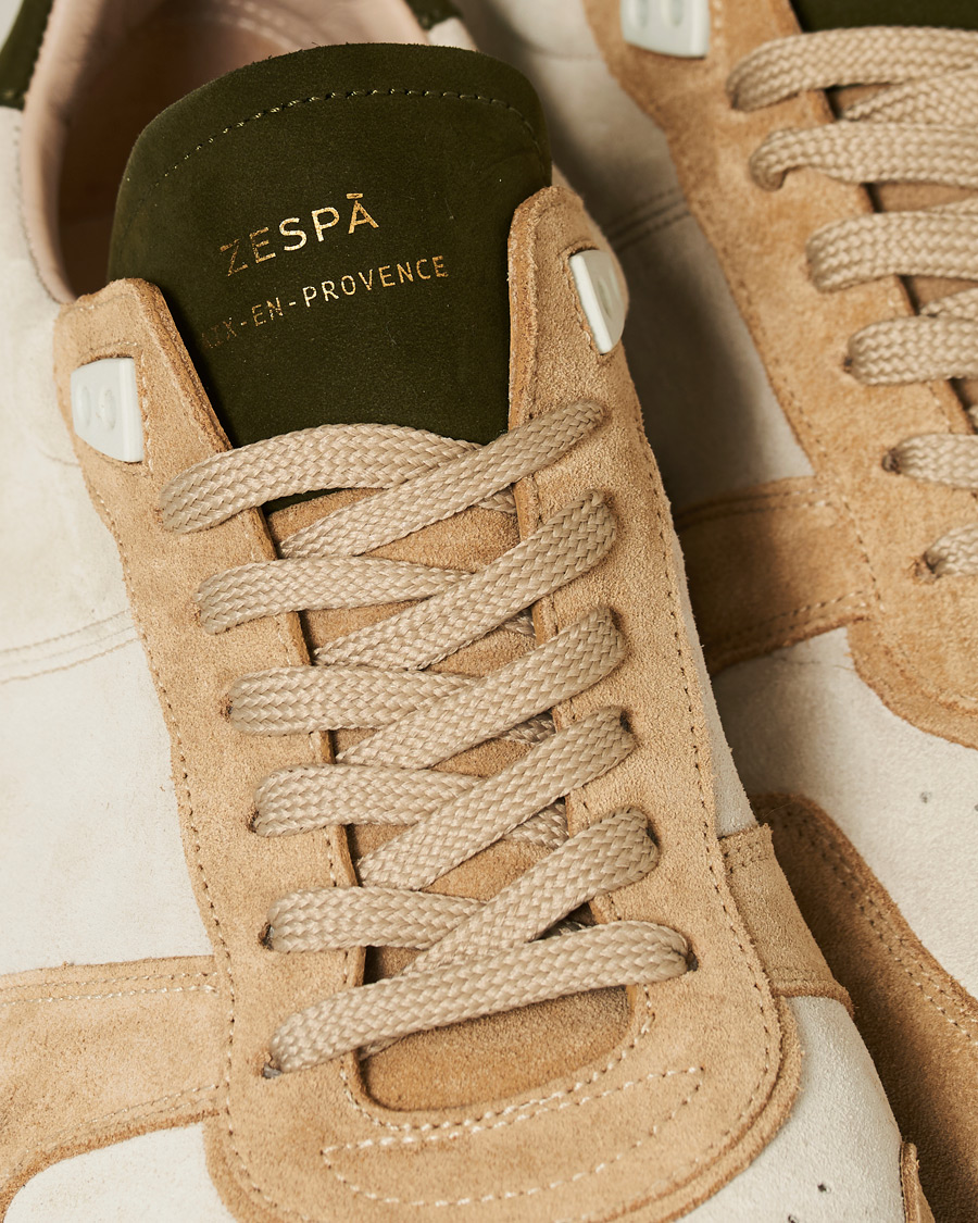 Homme | Zespà ZSP6 Suede Runner Sneakers Off White/Savane | Zespà | ZSP6 Suede Runner Sneakers Off White/Savane