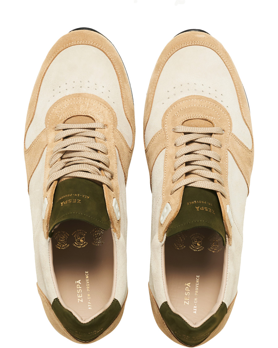 Homme | Zespà ZSP6 Suede Runner Sneakers Off White/Savane | Zespà | ZSP6 Suede Runner Sneakers Off White/Savane