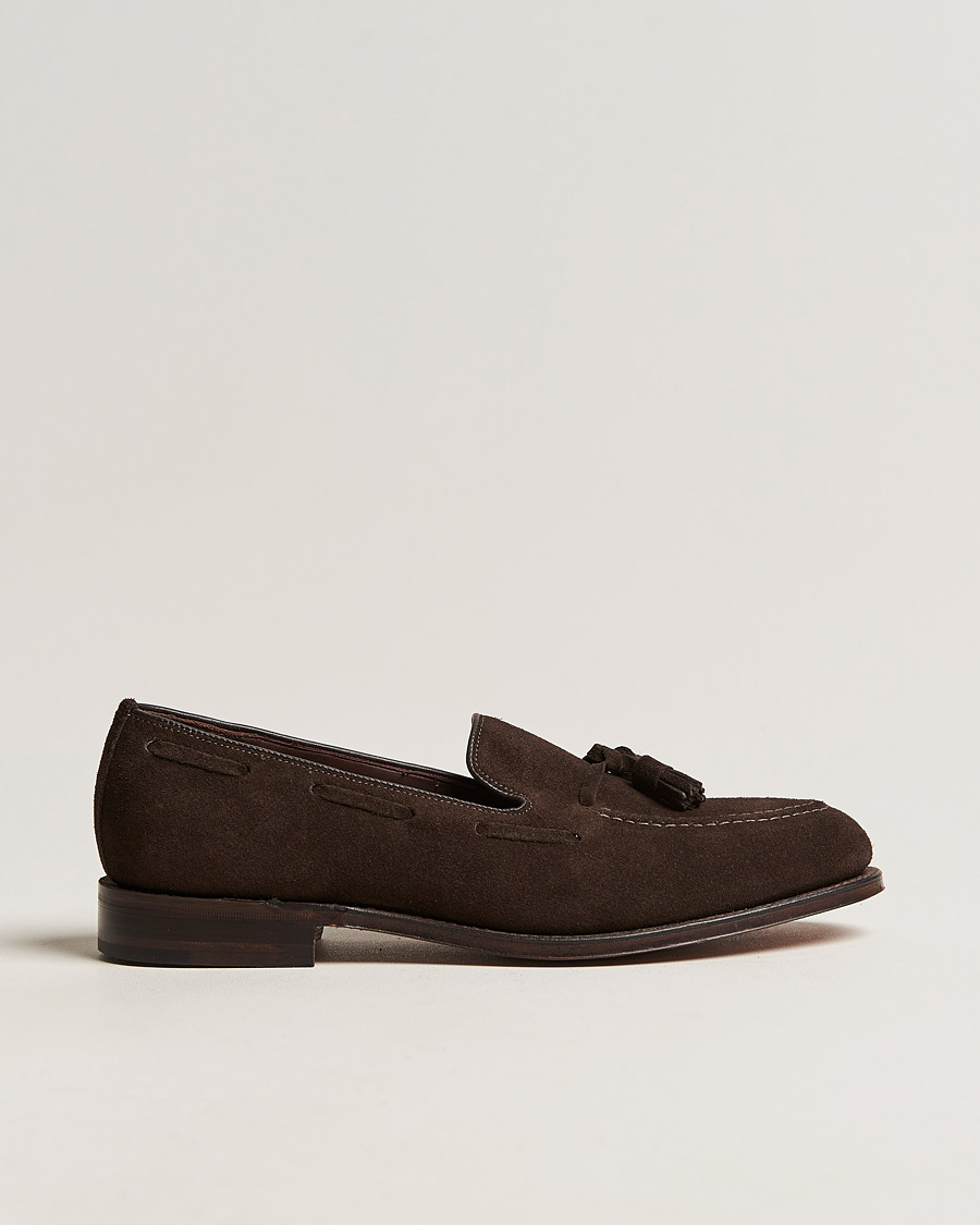 Heren | Instappers | Loake 1880 | Russell Tassel Loafer Chocolate Brown Suede