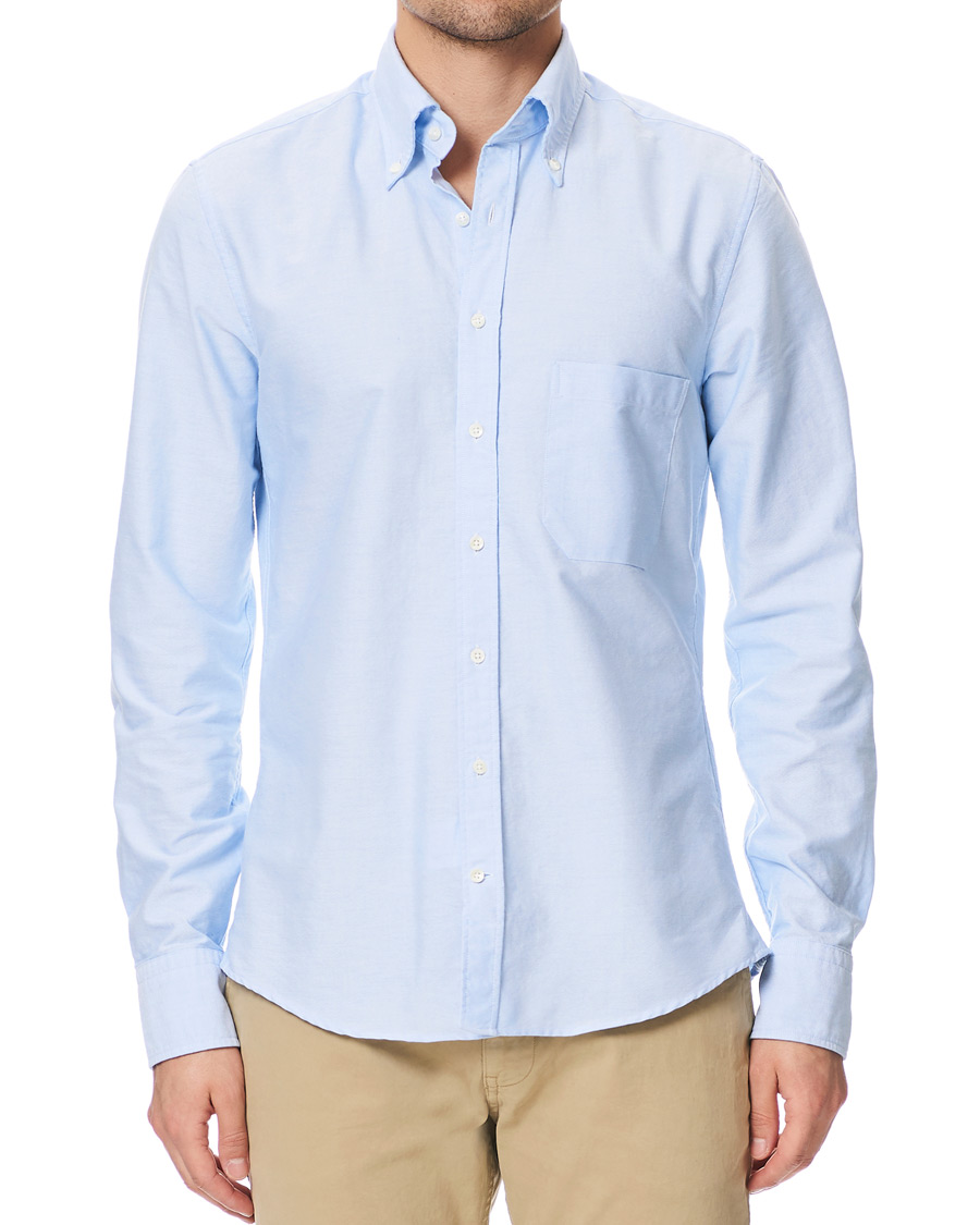 Homme | Chemises | Stenströms | Slimline Oxford Shirt Light Blue