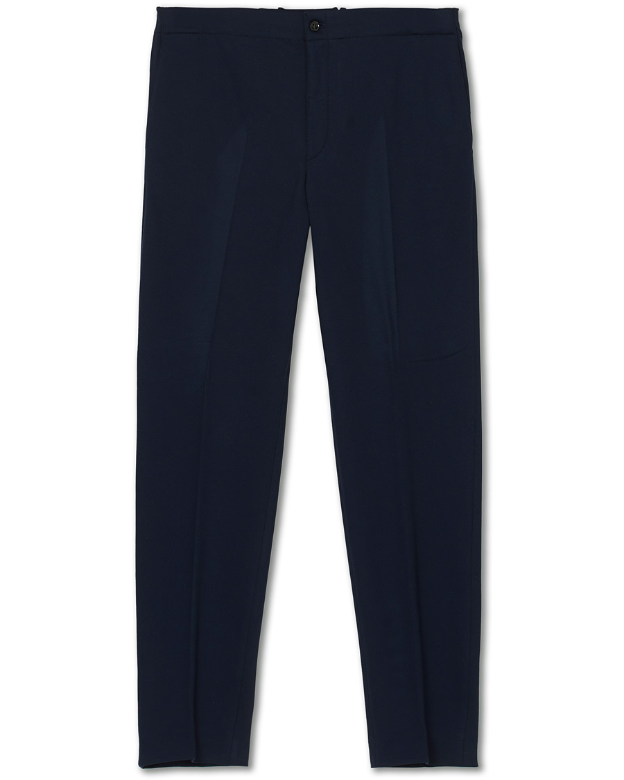 Homme | Pantalons | Oscar Jacobson | Neil Jersey Drawstring Trousers Navy