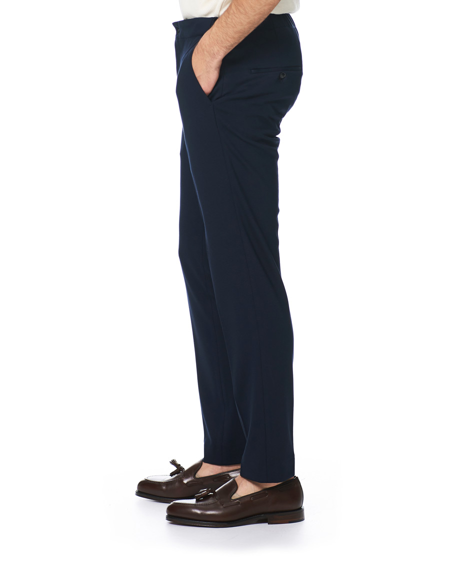 Homme | Pantalons | Oscar Jacobson | Neil Jersey Drawstring Trousers Navy