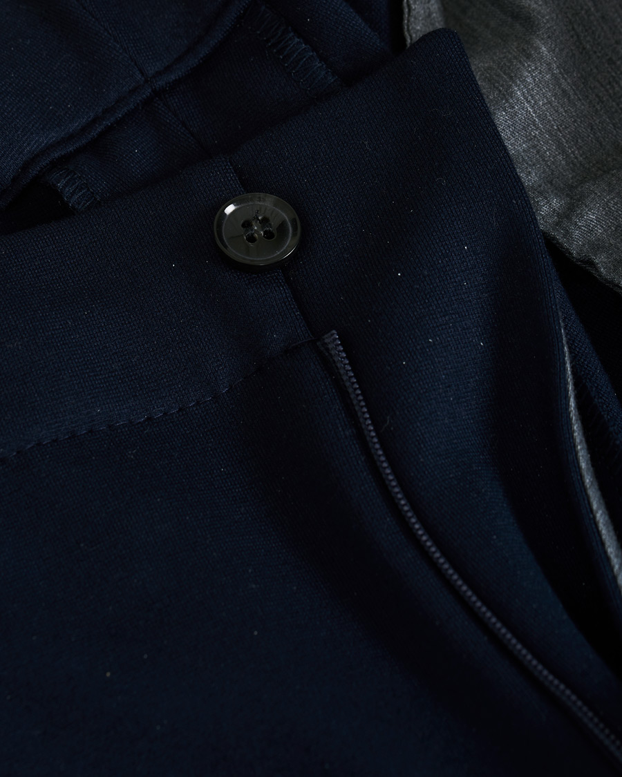 Homme | Pantalons | Oscar Jacobson | Neil Jersey Drawstring Trousers Navy