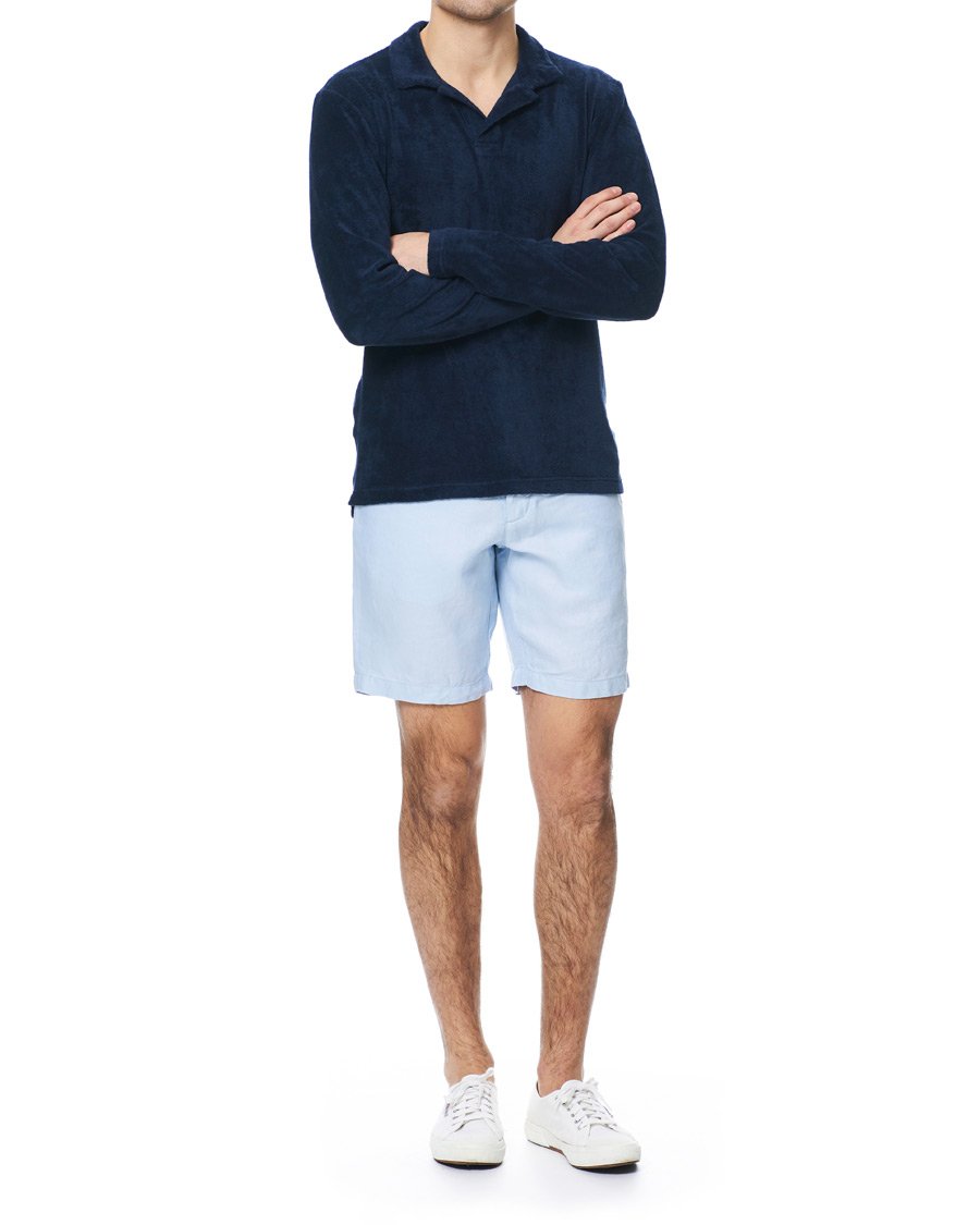 Homme | Pulls Et Tricots | Orlebar Brown | Terry Long Sleeve Polo Navy