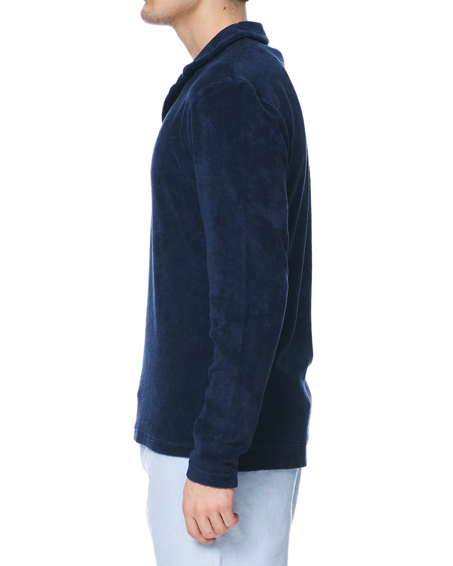 Homme | Pulls Et Tricots | Orlebar Brown | Terry Long Sleeve Polo Navy