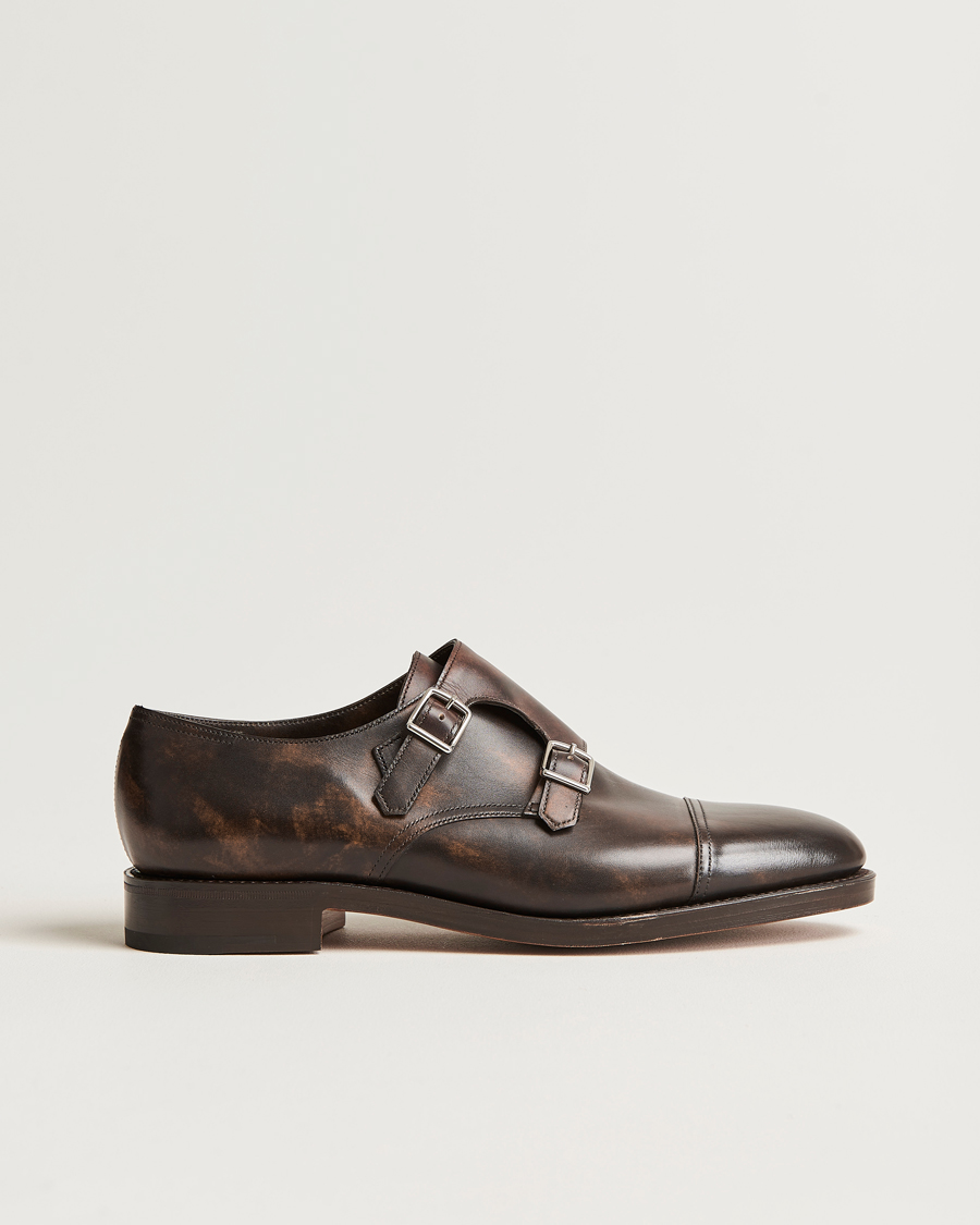 Homme | Chaussures À Boucles | John Lobb | William Double Monkstrap Dark Brown Calf