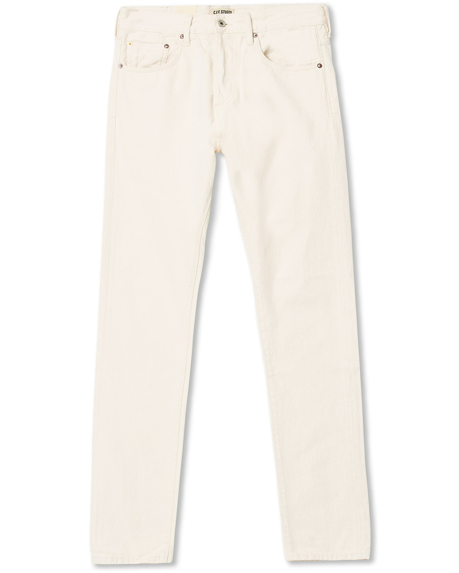 Heren | Jeans | C.O.F. Studio | M7 Tapered Stretch Jeans Cotton Beige