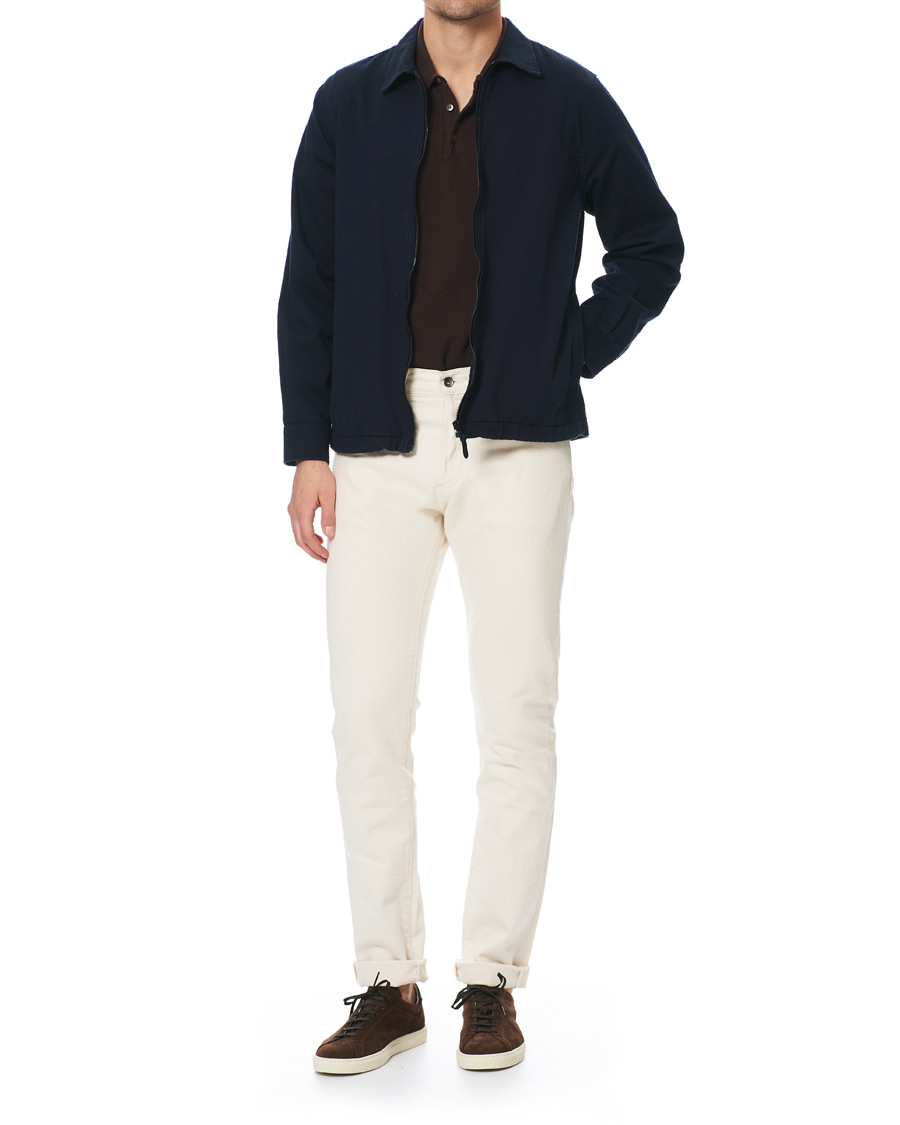 Heren | Jeans | C.O.F. Studio | M7 Tapered Stretch Jeans Cotton Beige