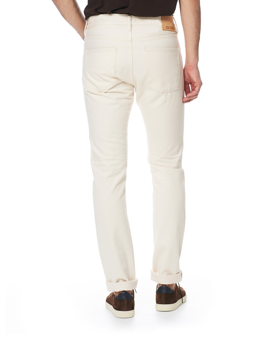 Heren | Jeans | C.O.F. Studio | M7 Tapered Stretch Jeans Cotton Beige