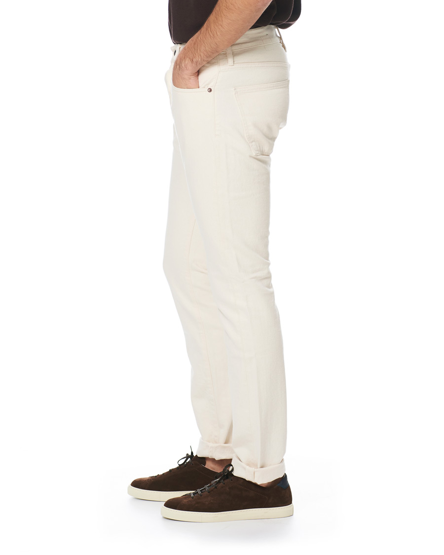 Heren | Jeans | C.O.F. Studio | M7 Tapered Stretch Jeans Cotton Beige