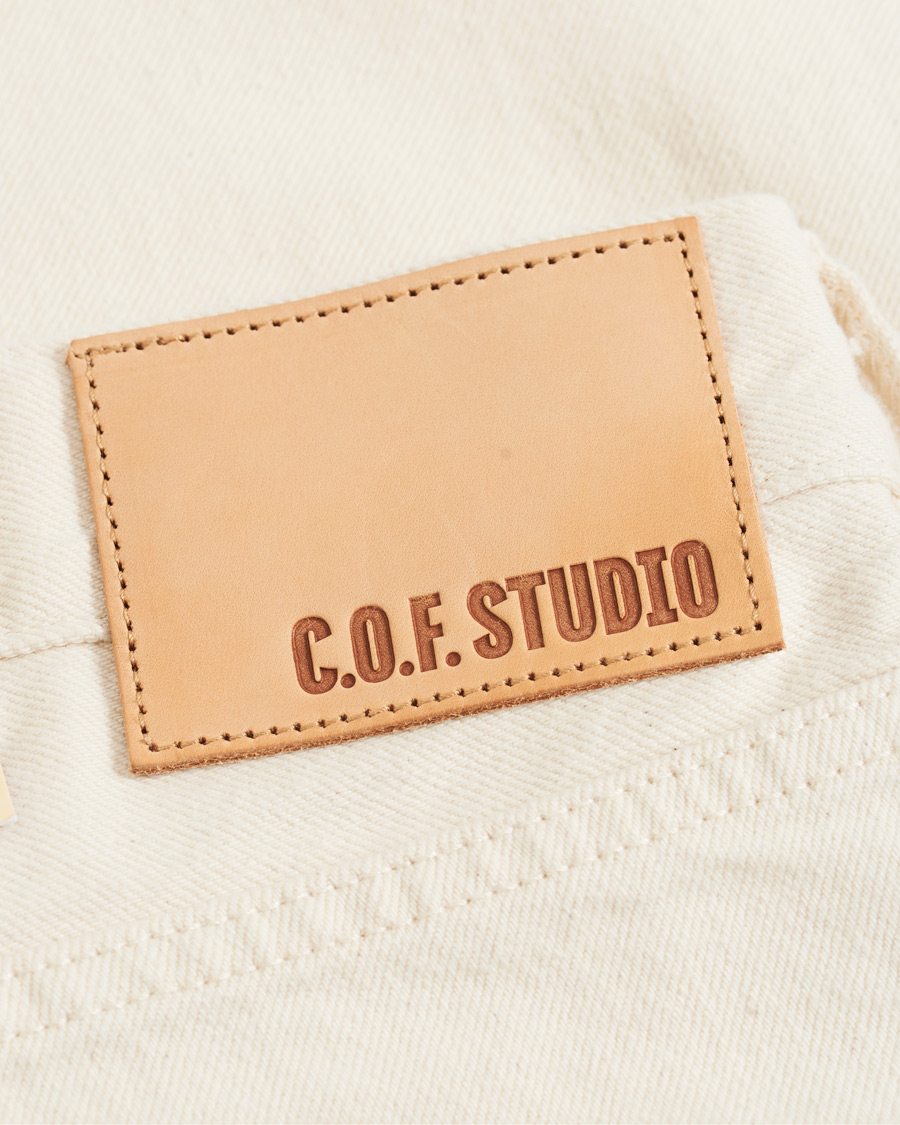 Heren | Jeans | C.O.F. Studio | M7 Tapered Stretch Jeans Cotton Beige