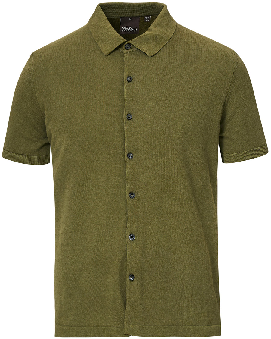 Homme | Pulls Et Tricots | Oscar Jacobson | Celvin Short Sleeve Cotton Poloshirt Green