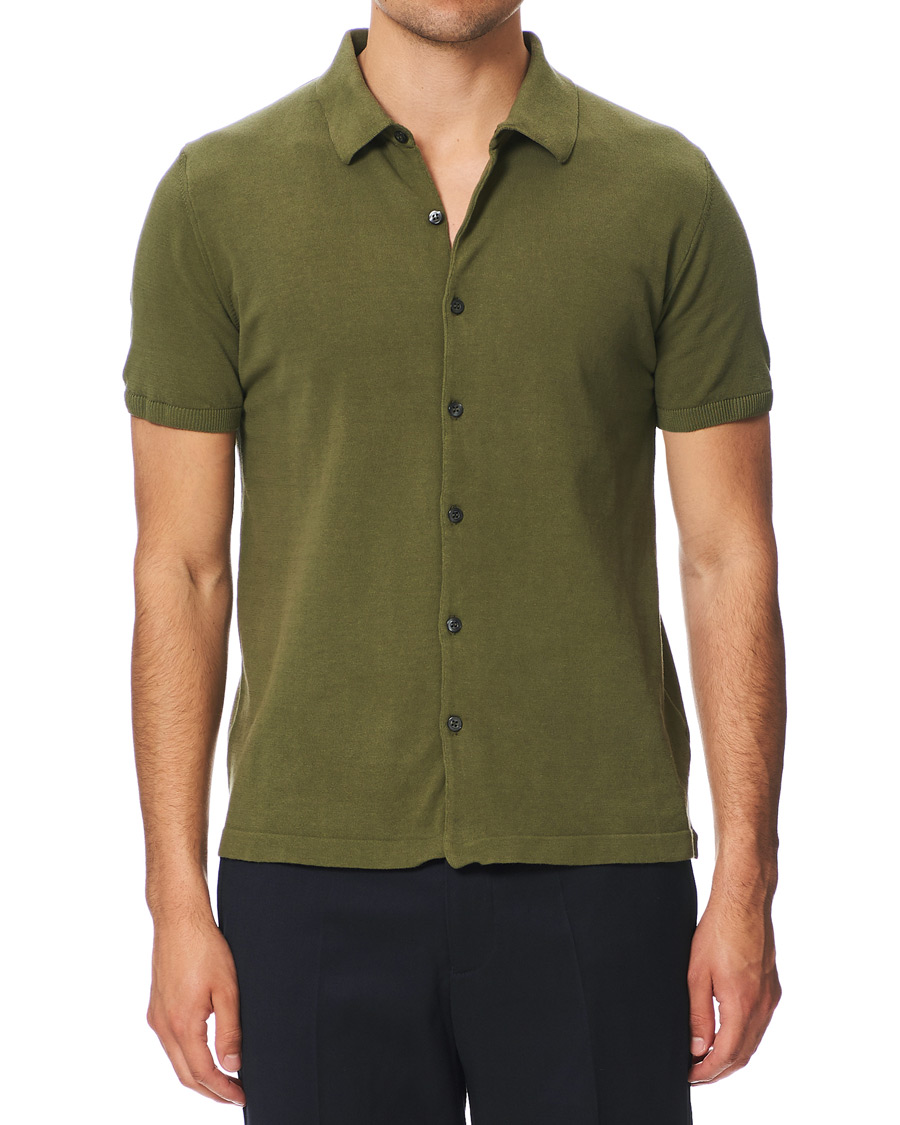 Homme | Pulls Et Tricots | Oscar Jacobson | Celvin Short Sleeve Cotton Poloshirt Green