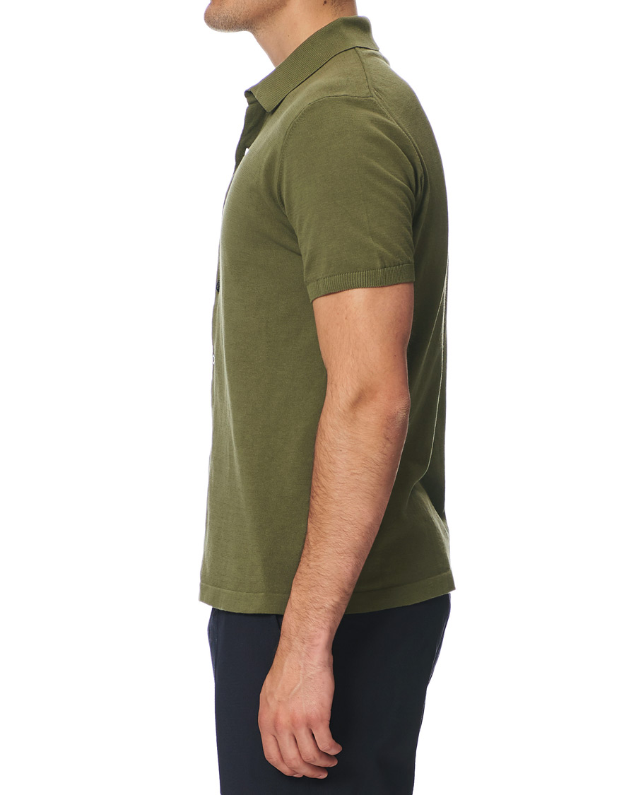 Homme | Pulls Et Tricots | Oscar Jacobson | Celvin Short Sleeve Cotton Poloshirt Green