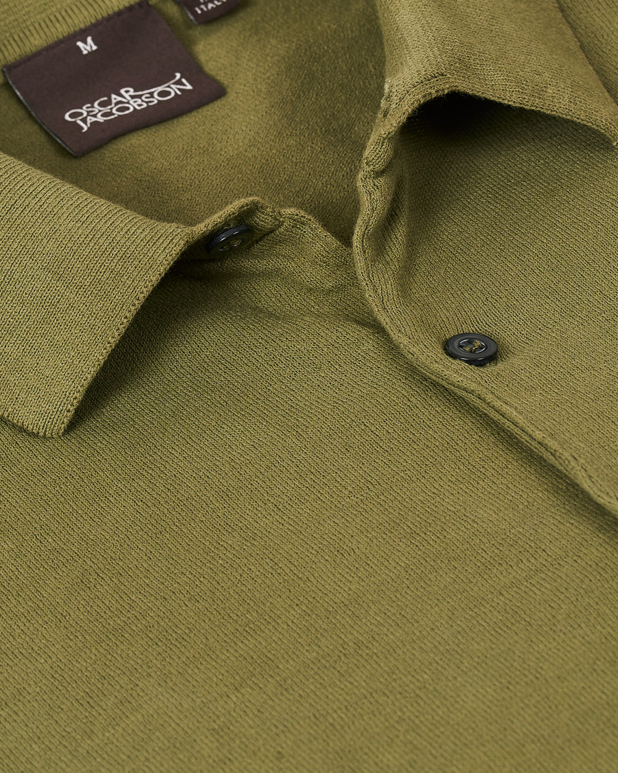 Homme | Pulls Et Tricots | Oscar Jacobson | Celvin Short Sleeve Cotton Poloshirt Green