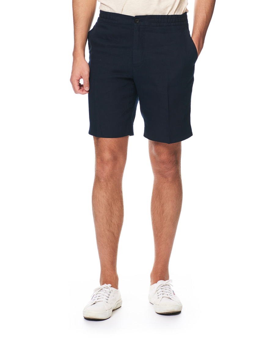 Homme | Shorts | J.Lindeberg | Sasha Linen Drawstring Shorts Navy