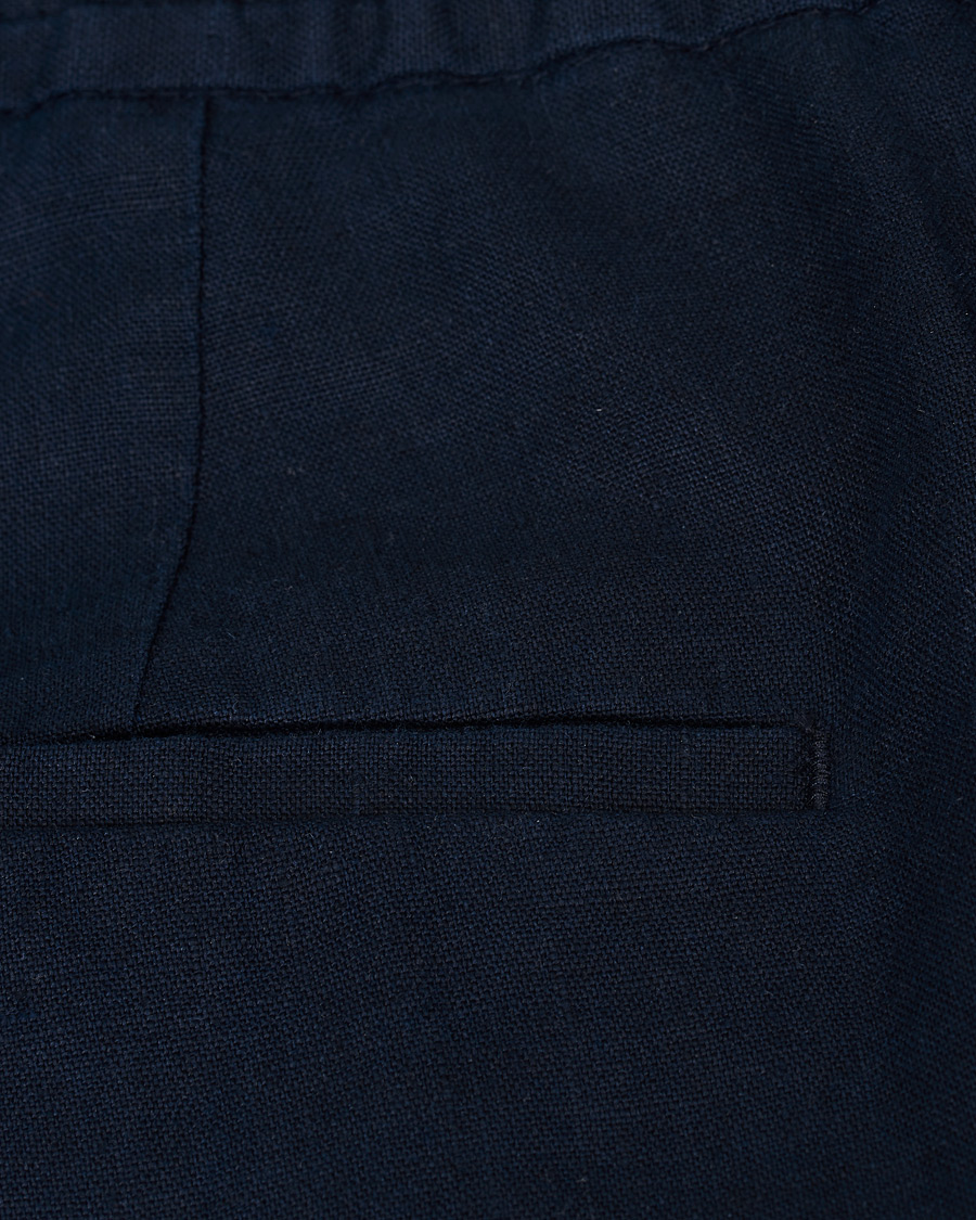 Homme | Shorts | J.Lindeberg | Sasha Linen Drawstring Shorts Navy